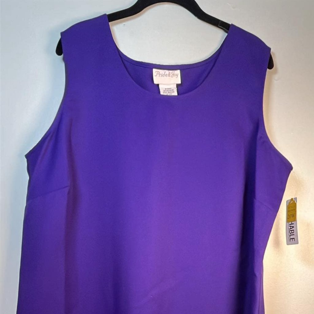 Women's Sz 20w Purple Sheath Dress By Pride&Joy Sleeveless Office- Church Comfy
